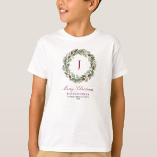 Camiseta Rustic Pine Wreath Christmas