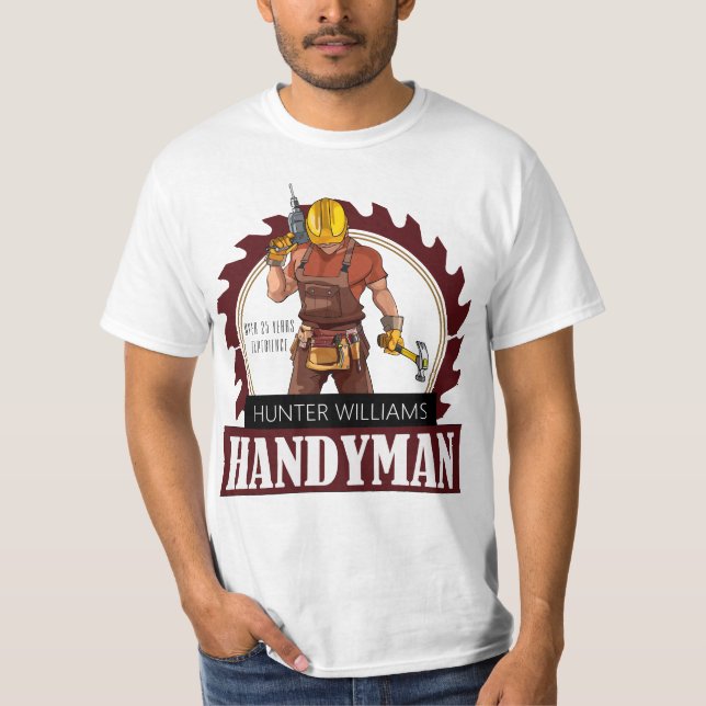 Camiseta Rustic Repairman Construction Handyman Modern (Frente)