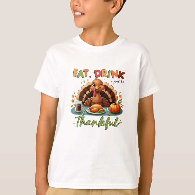Camiseta Rustic Thankanding Pumpkin Watercolor Autumn (Frente)