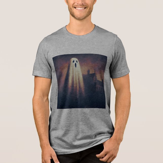 Camiseta Rustic Vintage Old Halloween Ghost Painting Design (Frente)