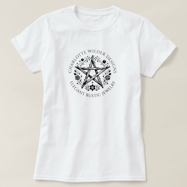 Camiseta Rustic Wiccan Pagan Jewelry (Frente do Design)