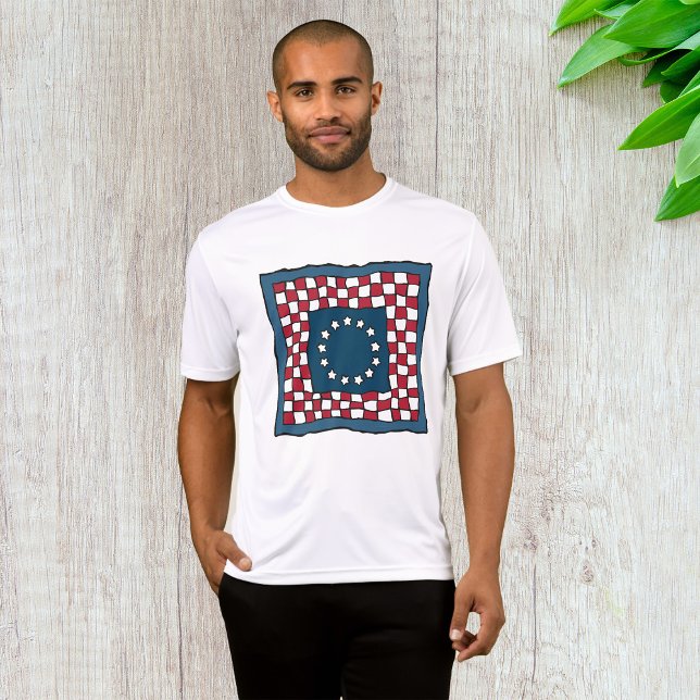 Camiseta Rústica Americana Patriótica Padrão de Inclinação  (Criador carregado)