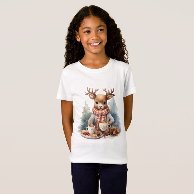 Camiseta rusticada de Natal da criança (Frente Completa)