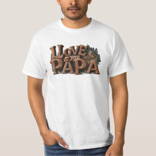 Camiseta *~* Rústico AP86 EU AMO VOCÊ PAI Dia dos Pais