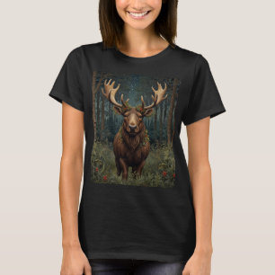 Camiseta Rústico veado alce de Natal boho floresta floresta