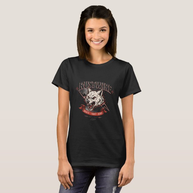 Camiseta Rustwire Wolf Skull (Frente Completa)
