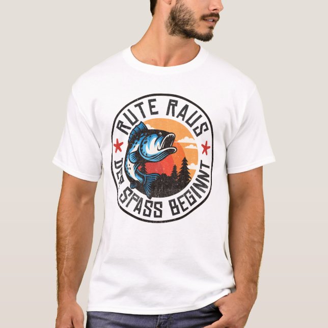Camiseta Rute raus der Spass começou Angler Angeln Fischer (Frente)