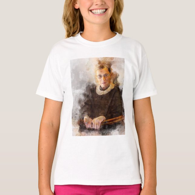Camiseta Ruth Bader Ginsburg com o Juiz Robe Portrait (Frente)