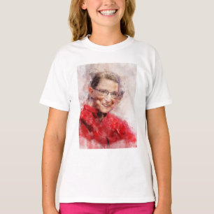Camiseta Ruth Bader Ginsburg Smiling Watercolor Retrato R