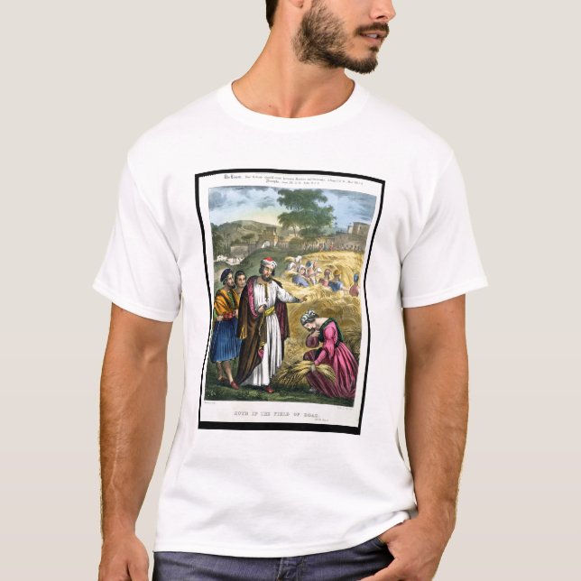 Camiseta Ruth no campo de Boaz, de uma bíblia impressa (Frente)