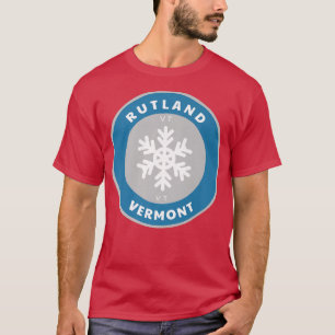 Camiseta Rutland Vermont VT Winter Snowflake Crachá Sou