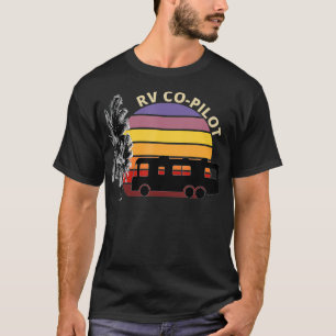 Camiseta RV CoPilot Estilo Retroativo do Sunset com Palm Tr