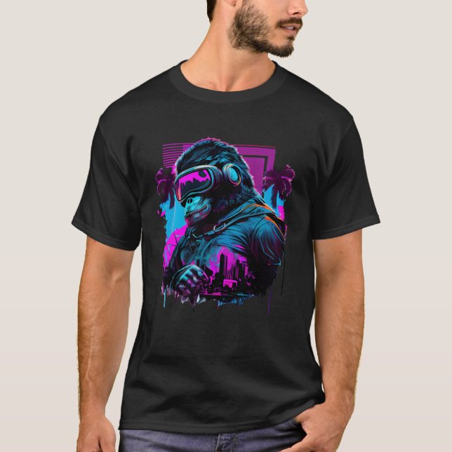 Camiseta RV Gamer Gorilla Em RV Headset Virtual Reality Gam (Frente)