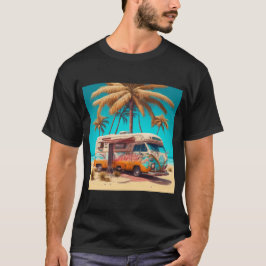 Camiseta RV retrô e palmeiras