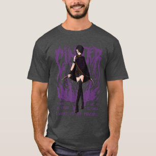 Camiseta RWBY Cinder Fall Heavy Metal Anime Cartoon engraça