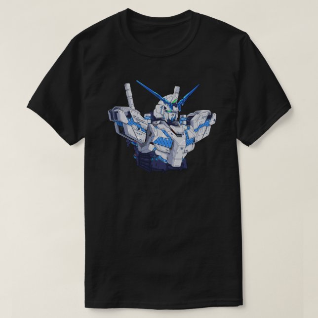 Camiseta RX-0 Autocolante de perfectibilidade do Gundam (Az (Frente do Design)