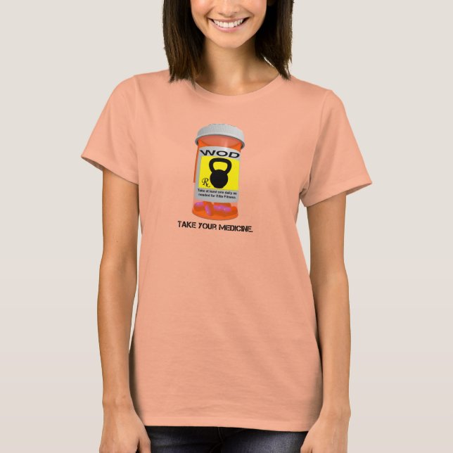 Camiseta Rx Pill Bottle Tome Sua Medicina Senhoras (Frente)