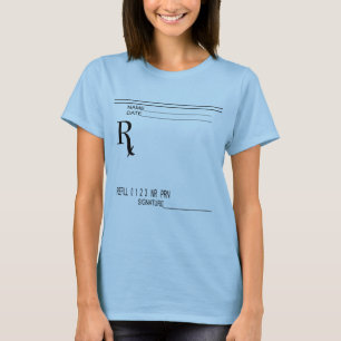Camiseta Rx Prescription Pad - Escreva Sua Própria Receita