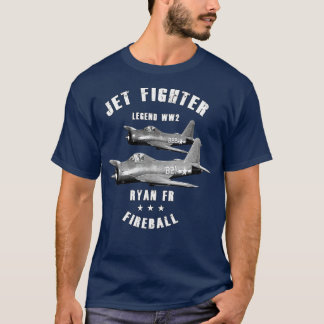 Camiseta Ryan FR Fireball Avião Militar de Combatente de Ja