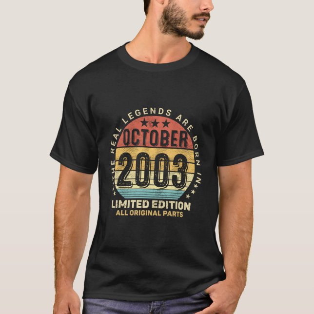Camiseta S 20 Impressionante Desde outubro de 2003 20 (Frente)