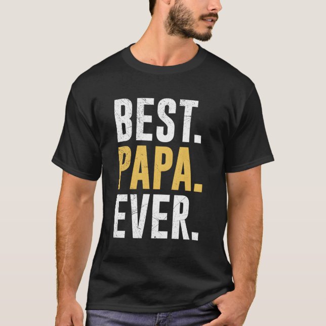 Camiseta S Best Papa Ever Dia de os pais (Frente)