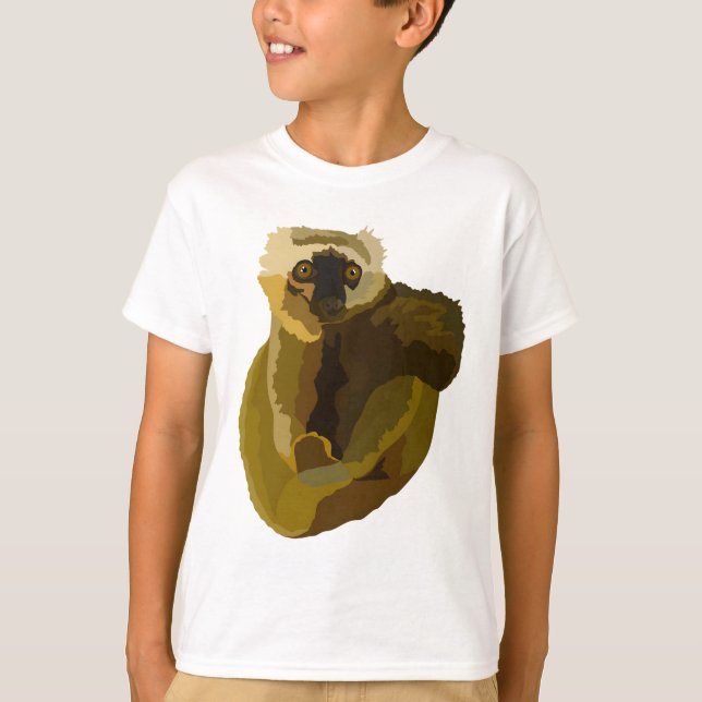 Camiseta S é para Sandfords Brown Lemur (Frente)