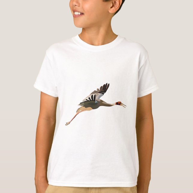 Camiseta S é para Sarus Crane (Frente)