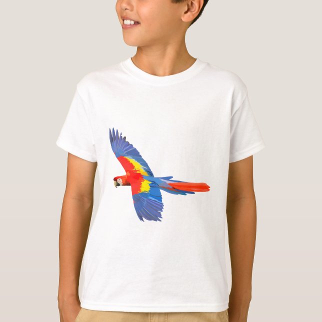 Camiseta S é para Scarlet Macaw (Frente)