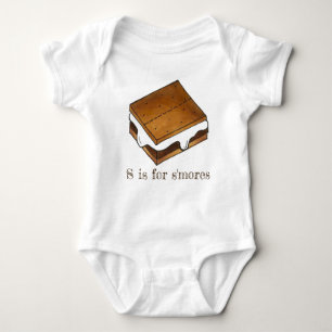 Camiseta S é para S'mores Campfire Smores - Letra S alfabét