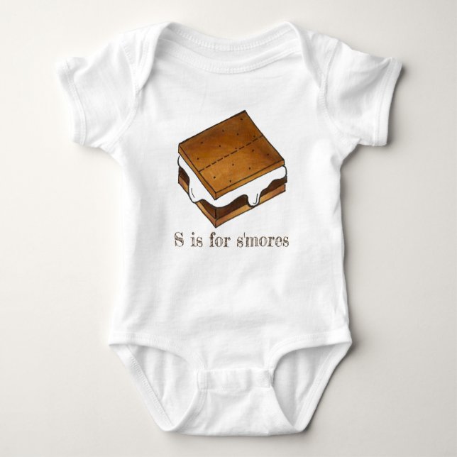 Camiseta S é para S'mores Campfire Smores - Letra S alfabét (Frente)