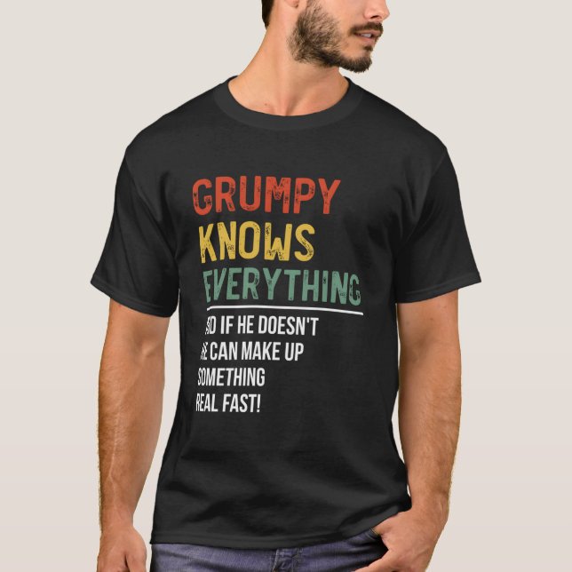 Camiseta S Grumpy Knows Everything Father'S Day Grumpy (Frente)
