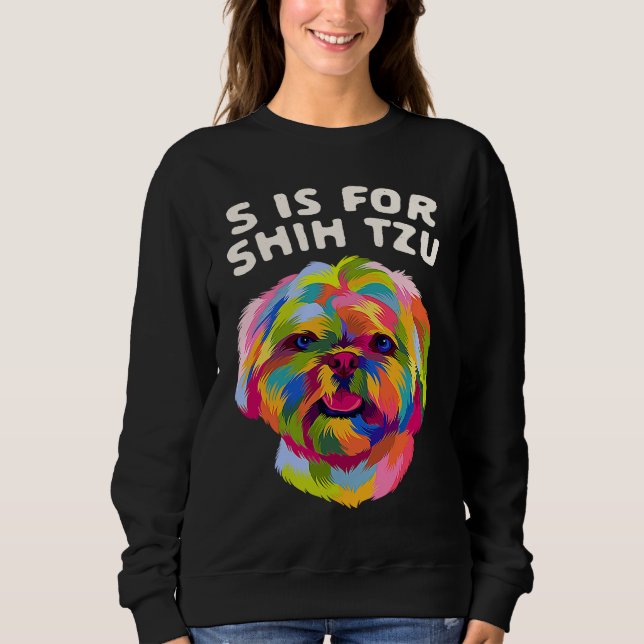 Camiseta S Is for Shih Tzu  Dog  Humor Pets Animal Pun (Frente)