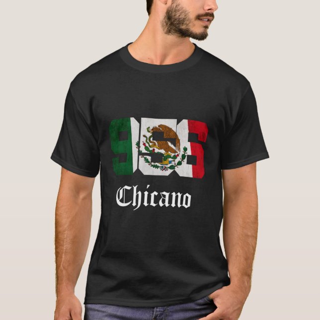 Camiseta S Mexicano Flag Chicano Texas 956 Area Code (Frente)