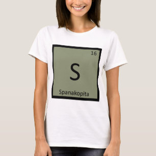 Camiseta S - Spanakopita Aperitivo Química Tabela Periódica