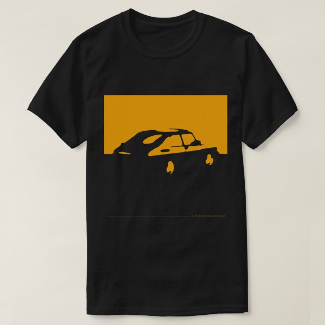 Camiseta Saab 900, 1990 - Amarelo sobre carvão (Frente do Design)