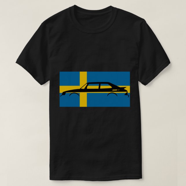 Camiseta Saab 900 Flag art (Frente do Design)