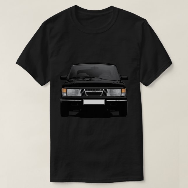Camiseta SAAB 900 Turbo preto (Frente do Design)