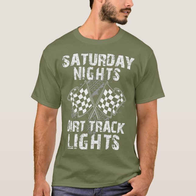 Camiseta Sábado, Noites, Dirt Track Lights Racing Driver (Frente)