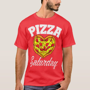 Camiseta Sábado Pizza Noite Engraçada Pizza Lover Comida Rá