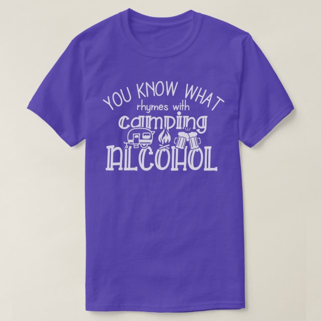 Camiseta Sabe O Que Rita Com O Acampamento De Álcool (Frente do Design)