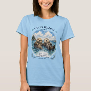 Camiseta Sabedoria de Lontra Aquarela Inspiradora