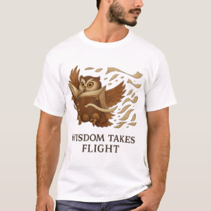 Camiseta Sabedoria Levanta Voo – Coruja Encantada com Livro