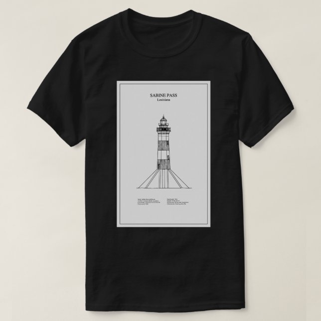 Camiseta Sabine Pass Lighthouse Louisiana BD TShirt (Frente do Design)