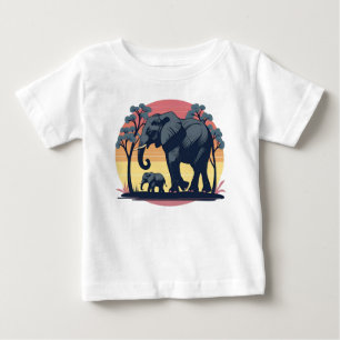Camiseta Sábio e Selvagem - Sunset da Família de Elefantes