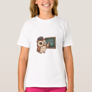 Camiseta Sábio Professor Coruja Matemática Ciência Crianças