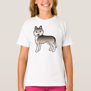 Camiseta Sable Siberian Husky Cute Cartoon Dog