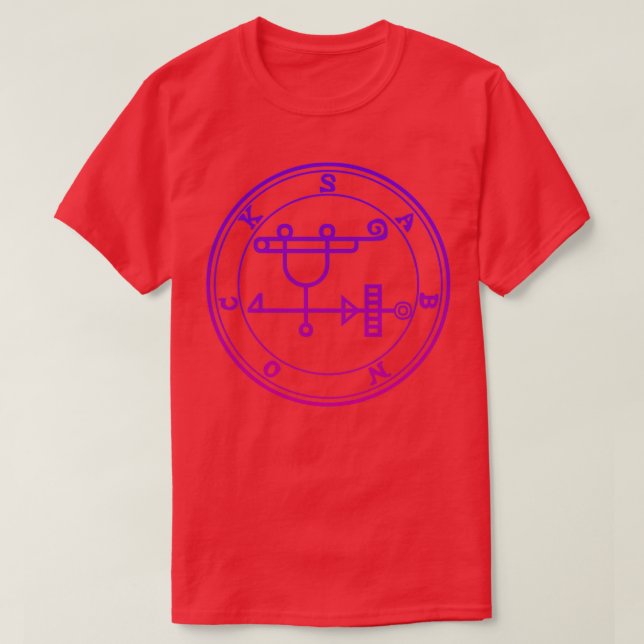 Camiseta Sabnock Sigil Construi Gradiente Roxo De Torres Al (Frente do Design)