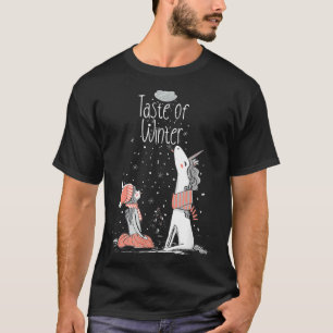 Camiseta Sabor da neve de inverno caindo em nuvem unicórnio