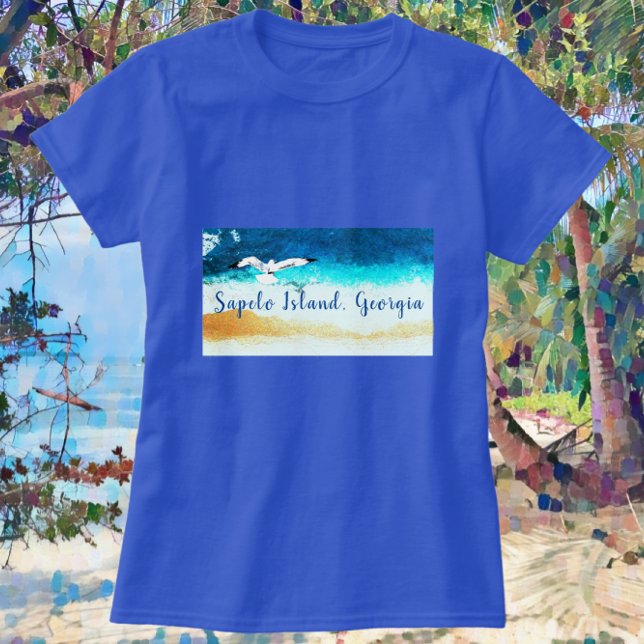 Camiseta Sac Island GA Seashore Seagull (Criador carregado)