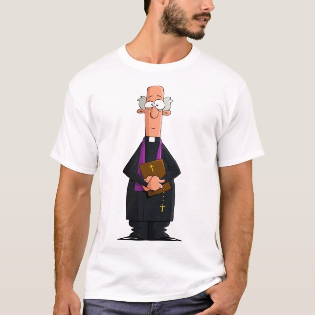 Camiseta Sacerdote com Bíblia IFunny Clergacter (Frente)
